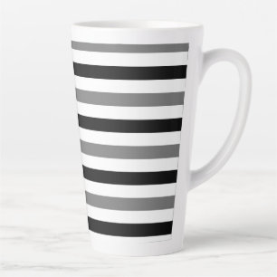 Ahs Black and white stripes design Latte Mug