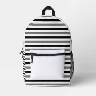 Ahs Black and white stripes design  Printed Backpack
