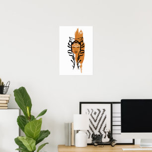 Ahsoka Orange Swatch Brush Illustration Poster