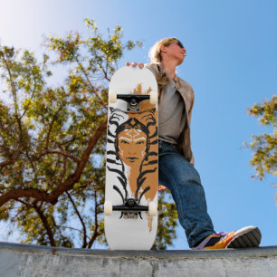 Ahsoka Orange Swatch Brush Illustration Skateboard