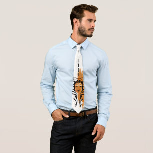 Ahsoka Orange Swatch Brush Illustration Tie