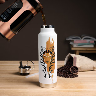 Ahsoka Orange Swatch Brush Illustration Water Bottle