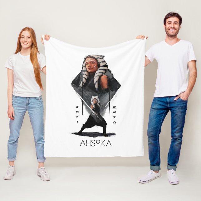 Ahsoka Tano Character Illustration Fleece Blanket (In Situ)
