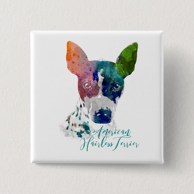 AHT Watercolor Buton 2 Inch Square Button (Front)