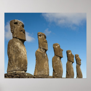 Ahu Akivi, Rapa Nui, Easter Island, Chile 2 Poster