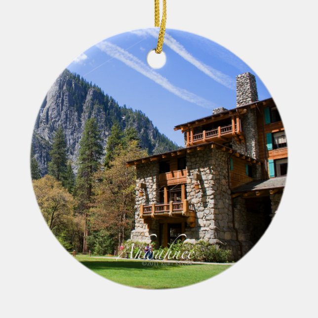 Ahwahnee Ceramic Ornament (Front)