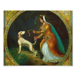 AI a Lady and her dog Photo Print