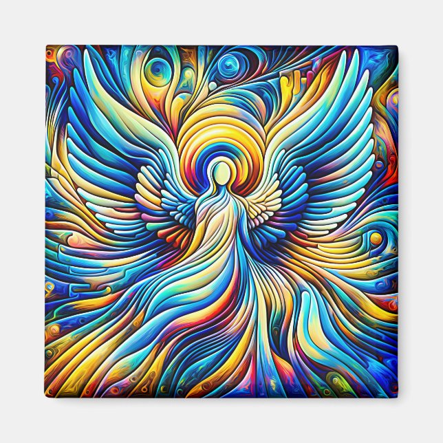 AI Abstract Illusionism Angel Expressionist Effect Magnet (Front)