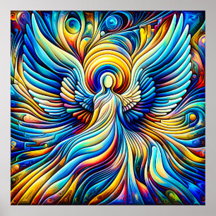 AI Abstract Illusionism Angel Expressionist Effect Poster
