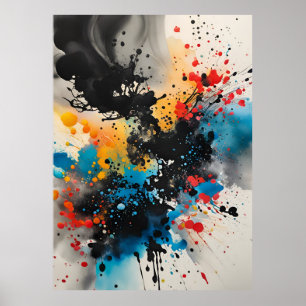 AI Abstract Ink Drawing Poster