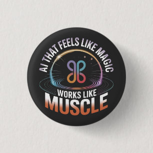 AI Aesthetics Futuristic Technology mens fashion  1 Inch Round Button