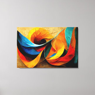 AI ART - Abstract AI Art: Folds of Colours Canvas Print