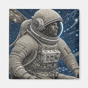 Ai Art Astronaut in Space Magnet