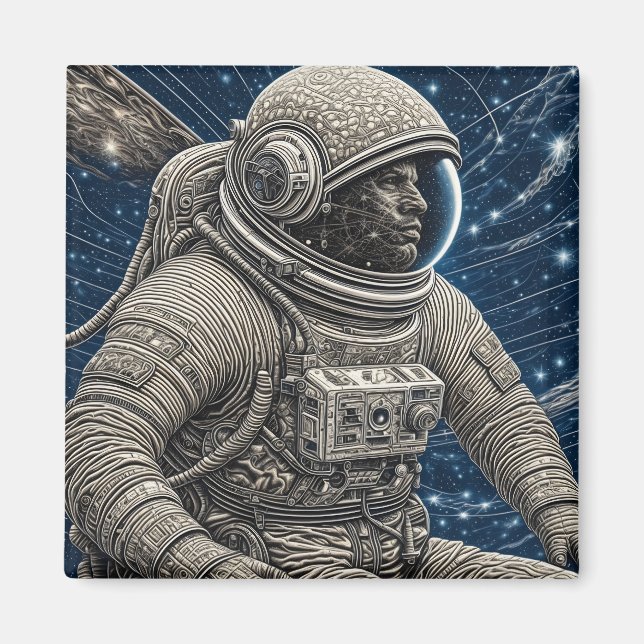Ai Art Astronaut in Space Magnet (Front)