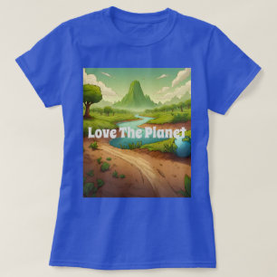 AI Art Blue Love The Planet T-Shirt