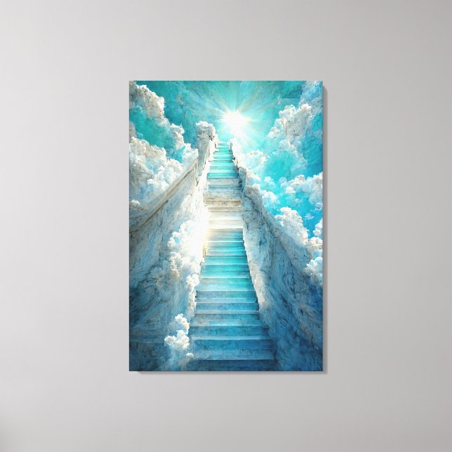AI Art Gallery™ - Stairway to Heaven: Blue Skies C Canvas Print (Front)