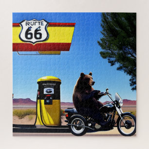 AI art of a Black Bear on a motorcycle! Jigsaw Puzzle