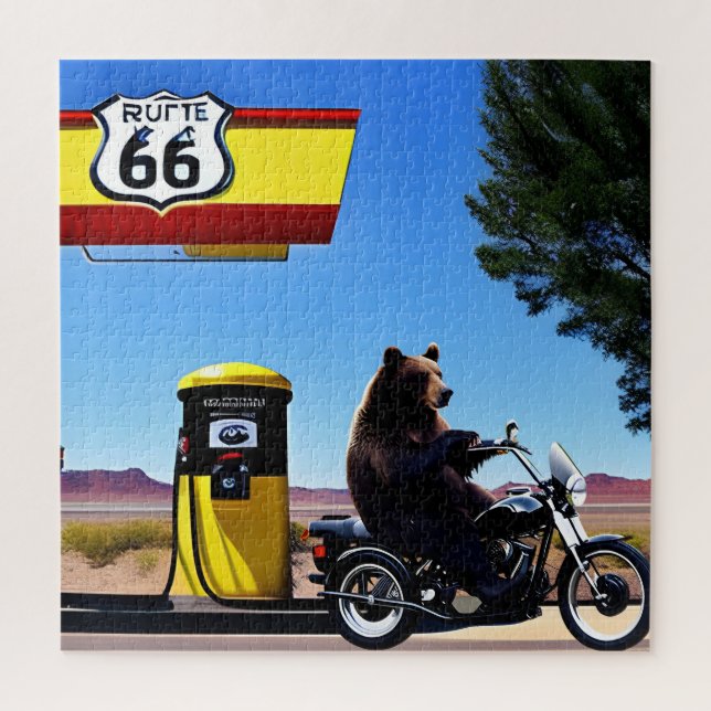  AI art of a Black Bear on a motorcycle! Jigsaw Puzzle (Vertical)