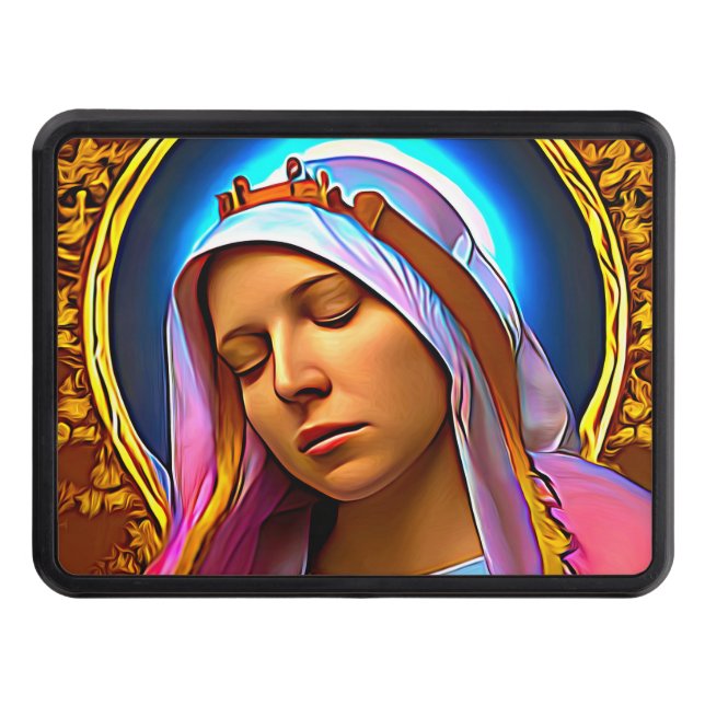 AI Art of The Blessed Virgin Mary Trailer Hitch Cover (Front)