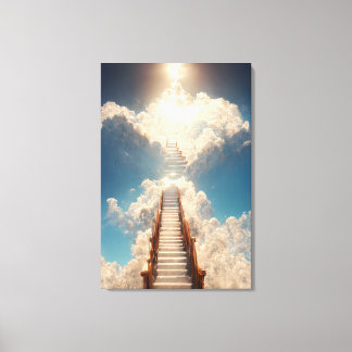 AI Art - Stairway to Heaven: Don't Look Down Canva Canvas Print