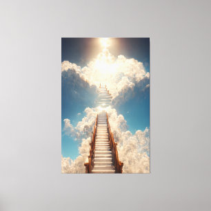 AI Art - Stairway to Heaven: Don't Look Down Canvas Print
