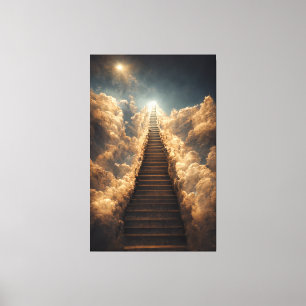 AI Art - Stairway to Heaven: Through the Storm Canvas Print