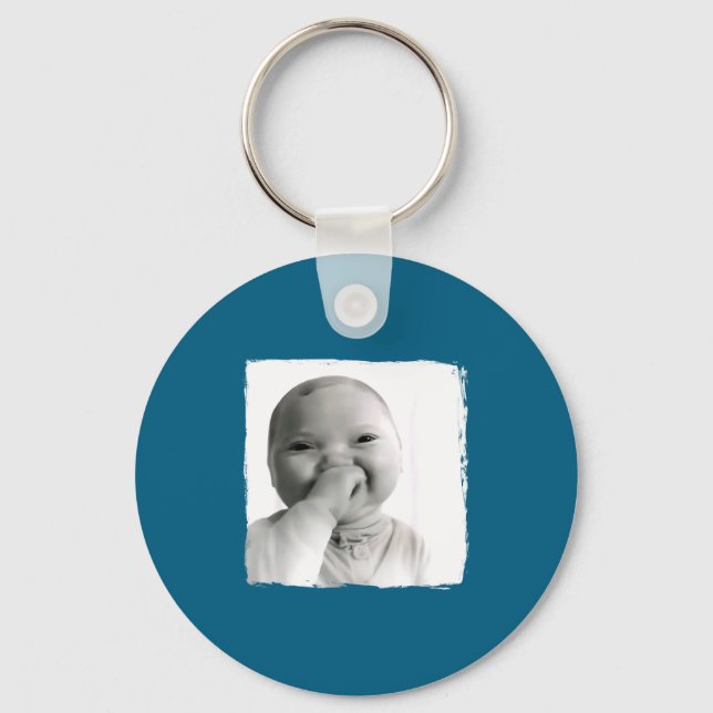 Ai Baby Giggling Holding Back Laugh Funny Viral Ge Keychain (Front)