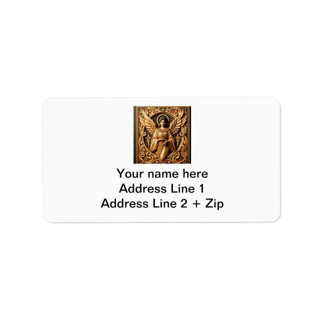 AI Beautiful Woodworked Angel  Label (Front)