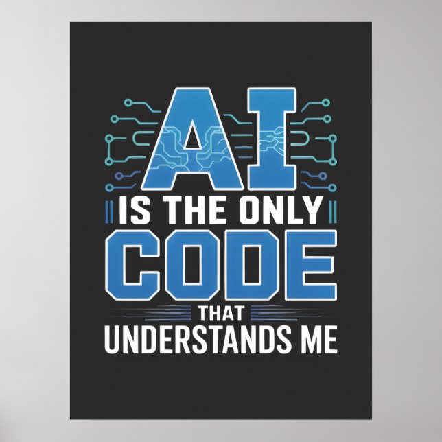 AI Code Graphic – Tech Innovation Design Poster (Front)