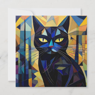 AI Cubism Cat Holiday Card
