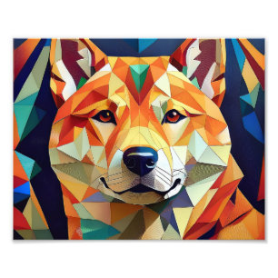 AI Cubism Cat Photo Print