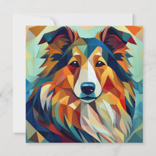 AI Cubism Dog Holiday Card