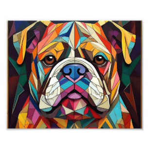 AI Cubism Dog Photo Print