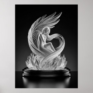 AI Digital Crystal Angel Poster
