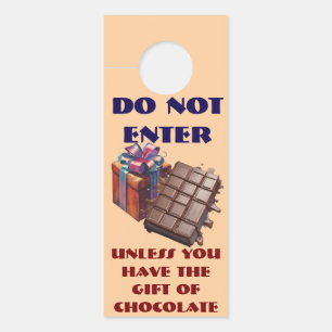 AI Do Not Enter Without Chocolate Door Hanger