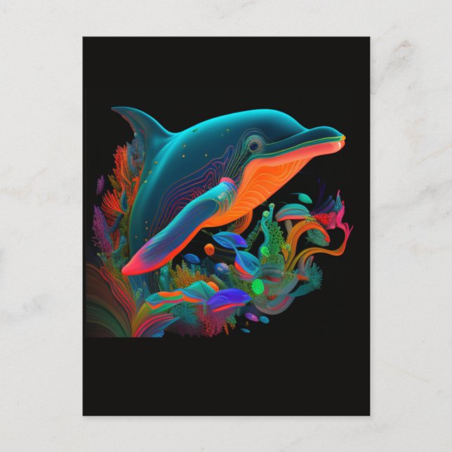 AI DOLPHIN SWIM #4 POSTCARD (Front)