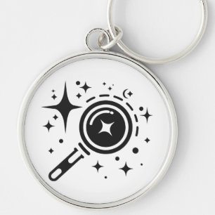 AI emblem Sparkle stars, beacon of the digital age Keychain