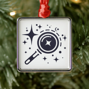 AI emblem Sparkle stars, beacon of the digital age Metal Ornament