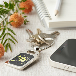 AI emblem Sparkle stars, beacon of the digital era Keychain