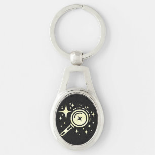 AI emblem Sparkle stars, beacon of the digital era Keychain