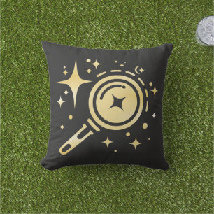 AI emblem Sparkle stars, beacon of the digital era Outdoor Pillow