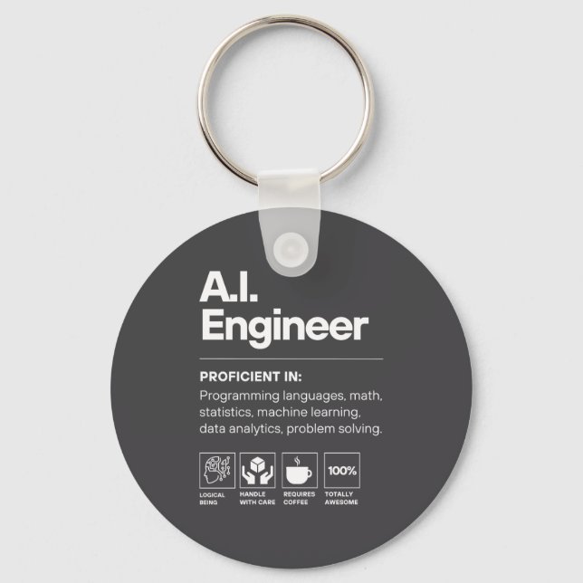 Ai Engineer Funny  Keychain (Front)