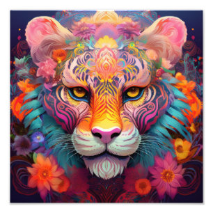 AI flower tiger Photo Print