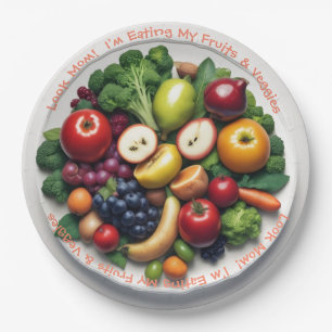 AI Fruit & Veggie Paper Plates