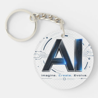 AI Future Logo: Imagine. Create. Evolve Keychain