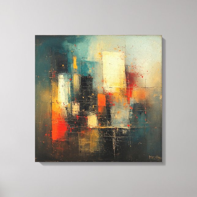 Ai generated abstract and resilient city canvas print (Front)