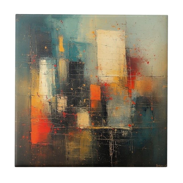 Ai generated abstract and resilient city tile (Front)