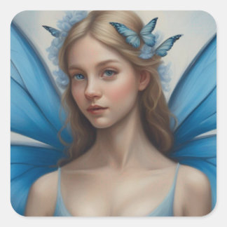 AI Generated Blue Butterfly Fairy Sticker