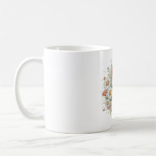 ai generated cat flowers coffee mug