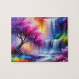 AI Generated Colourful Abstract Landscape Painting Jigsaw Puzzle